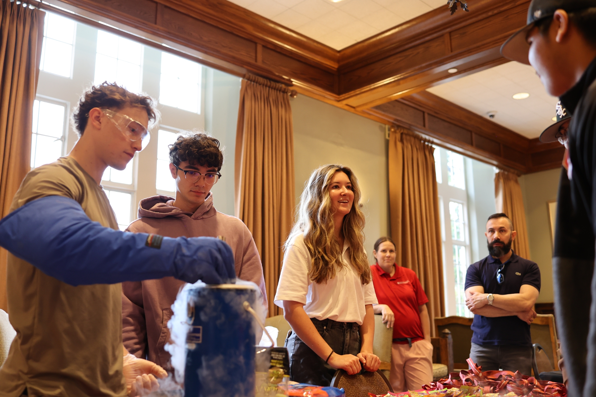 Students competing in chemical car competition