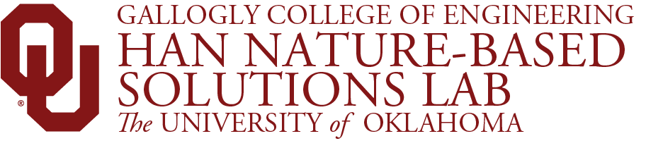 Interlocking O U, Gallogly College of Engineering, Han Nature-Based Solutions Lab, The University of Oklahoma website wordmark.