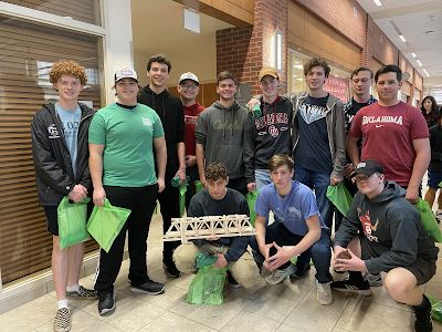 Group of students in bridge competition