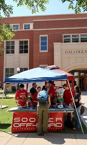 Table and tent set up at Fall Fest. 