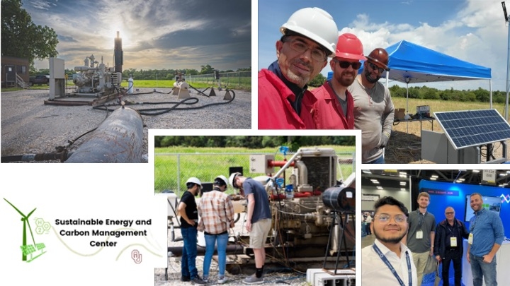 Collage of Photos From the Emission Reducing Retrofit Research. OU Sustainable Energy and Carbon Management Center. 