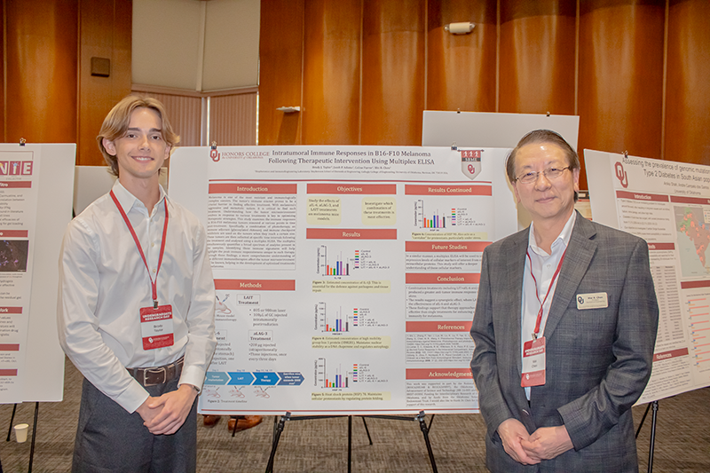 Brody Taylor and Dr.  Wei Chen, research titled "Instratumoral Immune Responses to B16-F10 Melanoma Following Therapeutic Intervention Using Multiplex ELISA"
