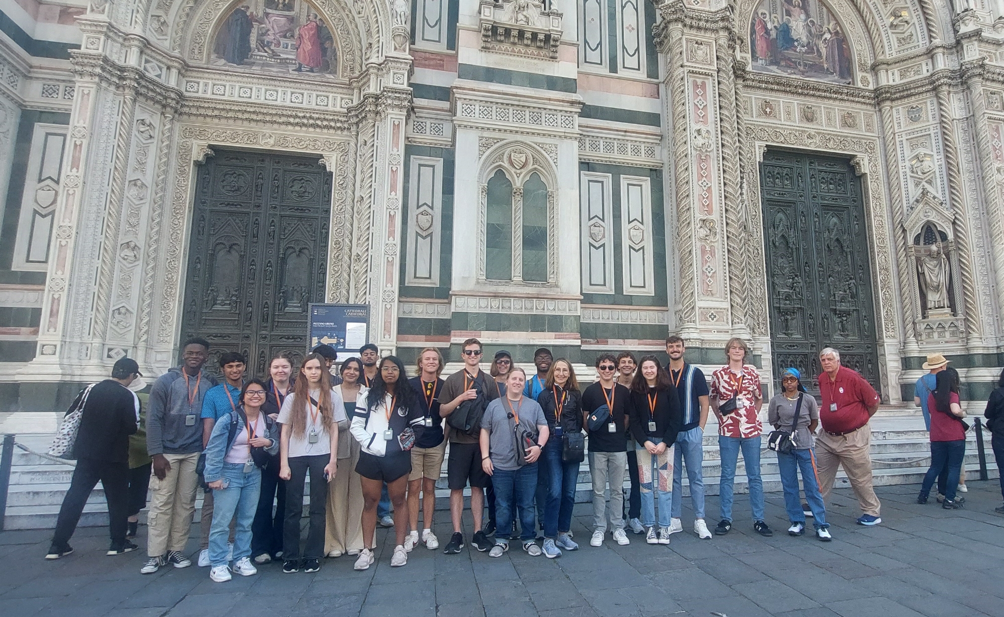 Students visiting a cathedral in Italy