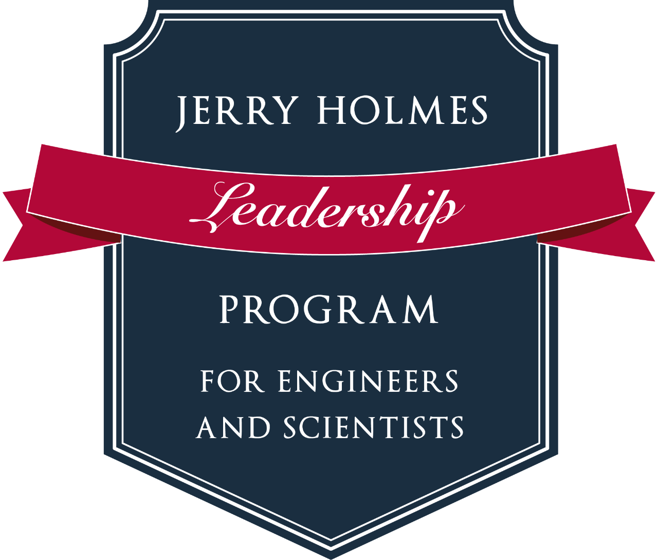 Jerry Holmes Leadership Program for Engineers and Scientists Dark blue and crimson banner logo