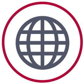 Circle with globe icon.