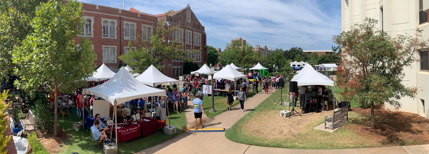 Fall Festival with student organizations in the engineering quad