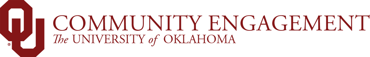 Interlocking OU, Community Engagement, The University of Oklahoma website wordmark.