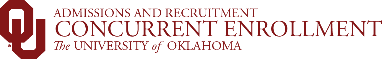 Interlocking O U, Admissions and Recruitment, Concurrent Enrollment, The University of Oklahoma website wordmark.