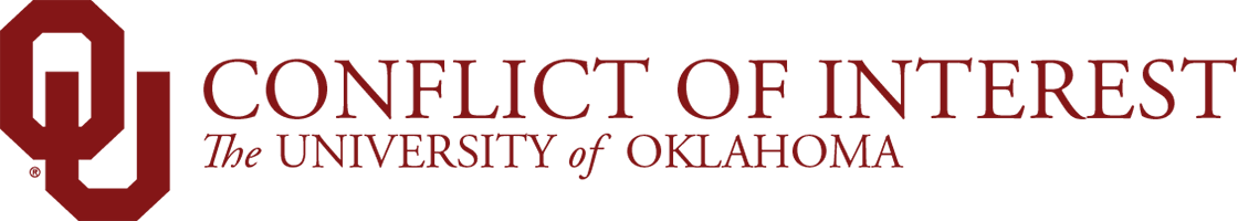 Interlocking O U, Conflict of Interest, The University of Oklahoma website wordmark.