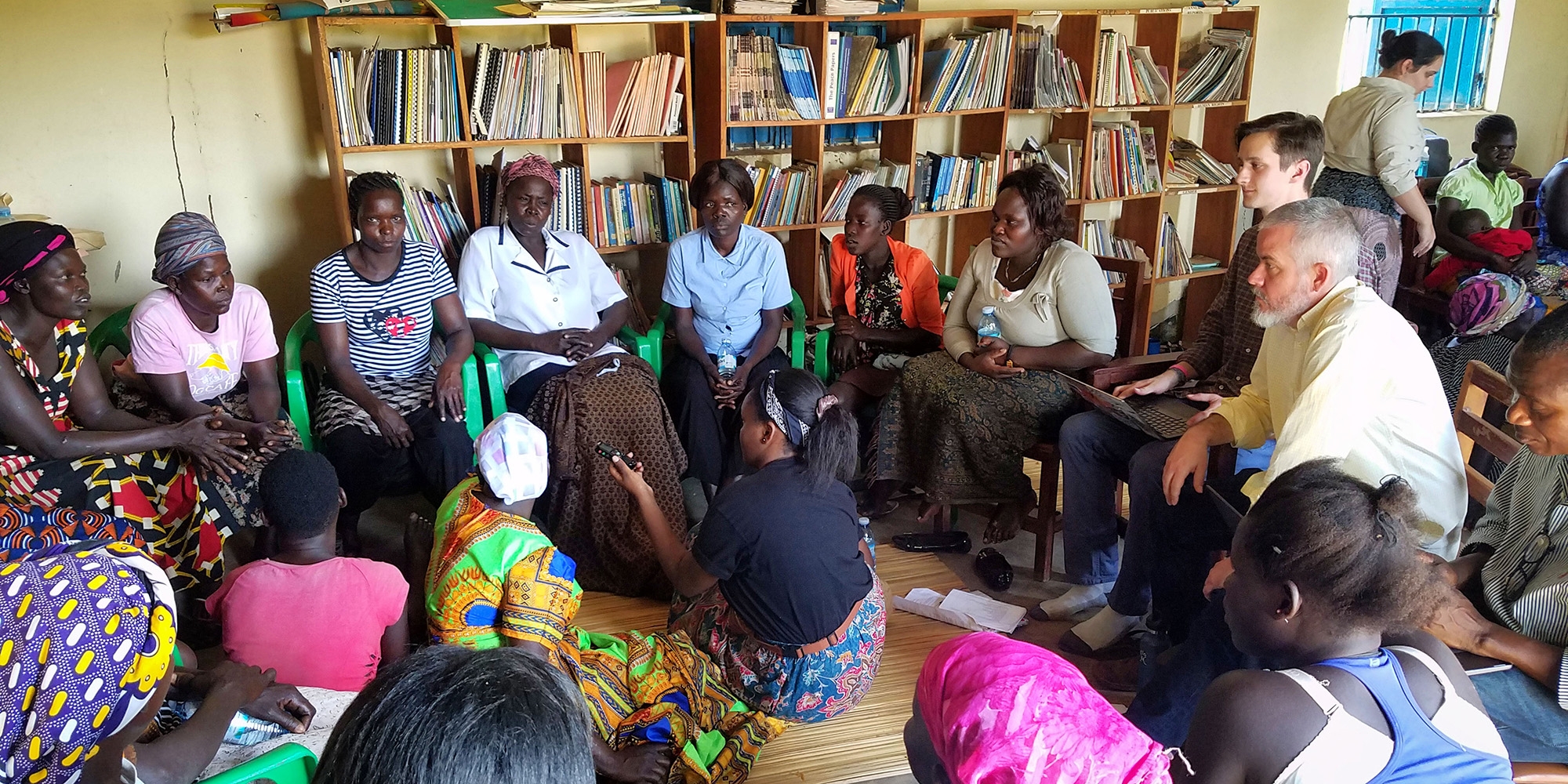 People's Voice for Peace, people gathered in a classroom
