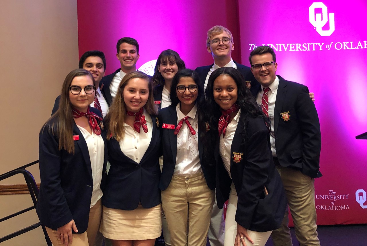 A group of Crimson Club students at a University event.