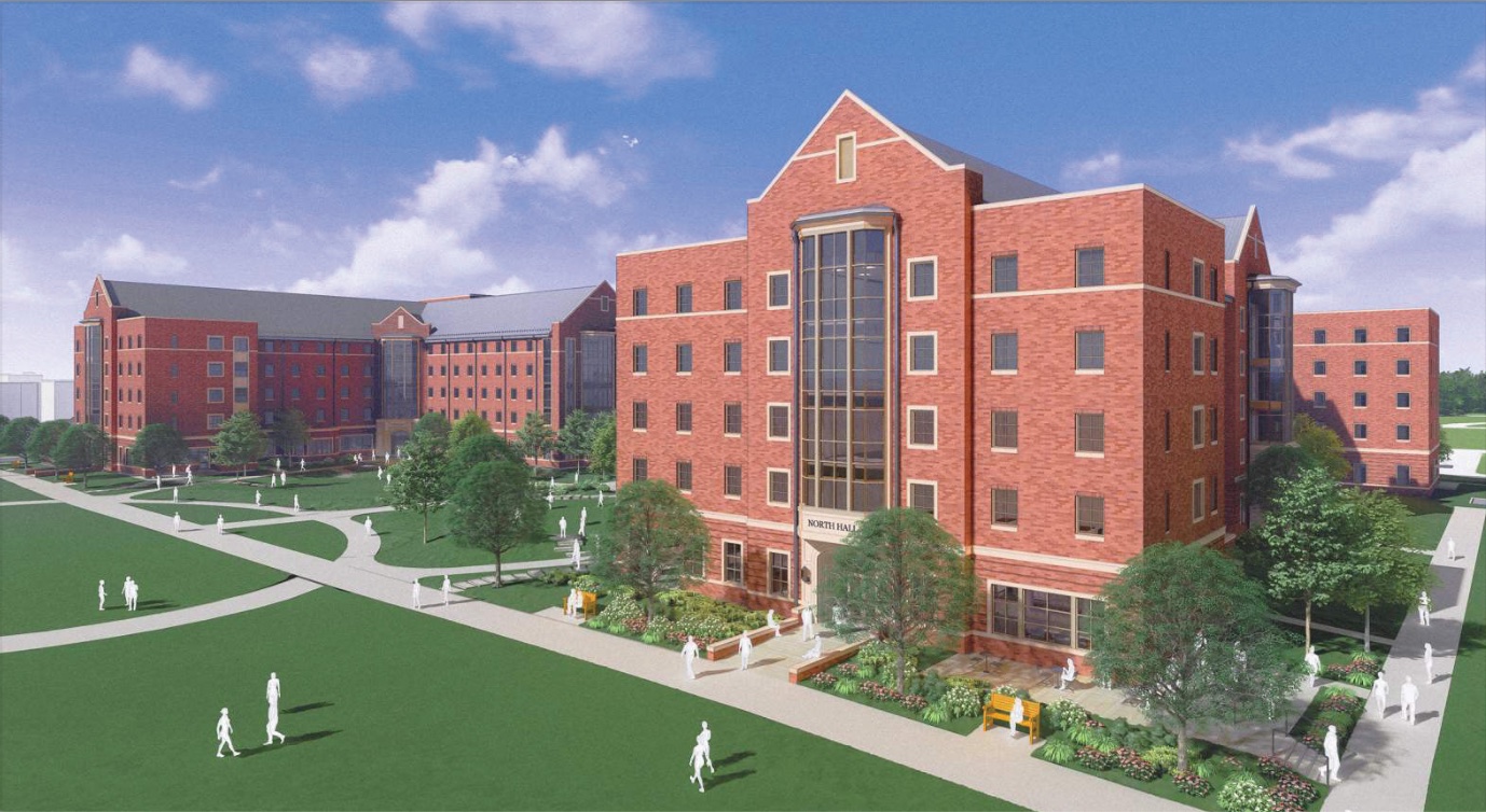 Rendering of the North building with a view looking southwest