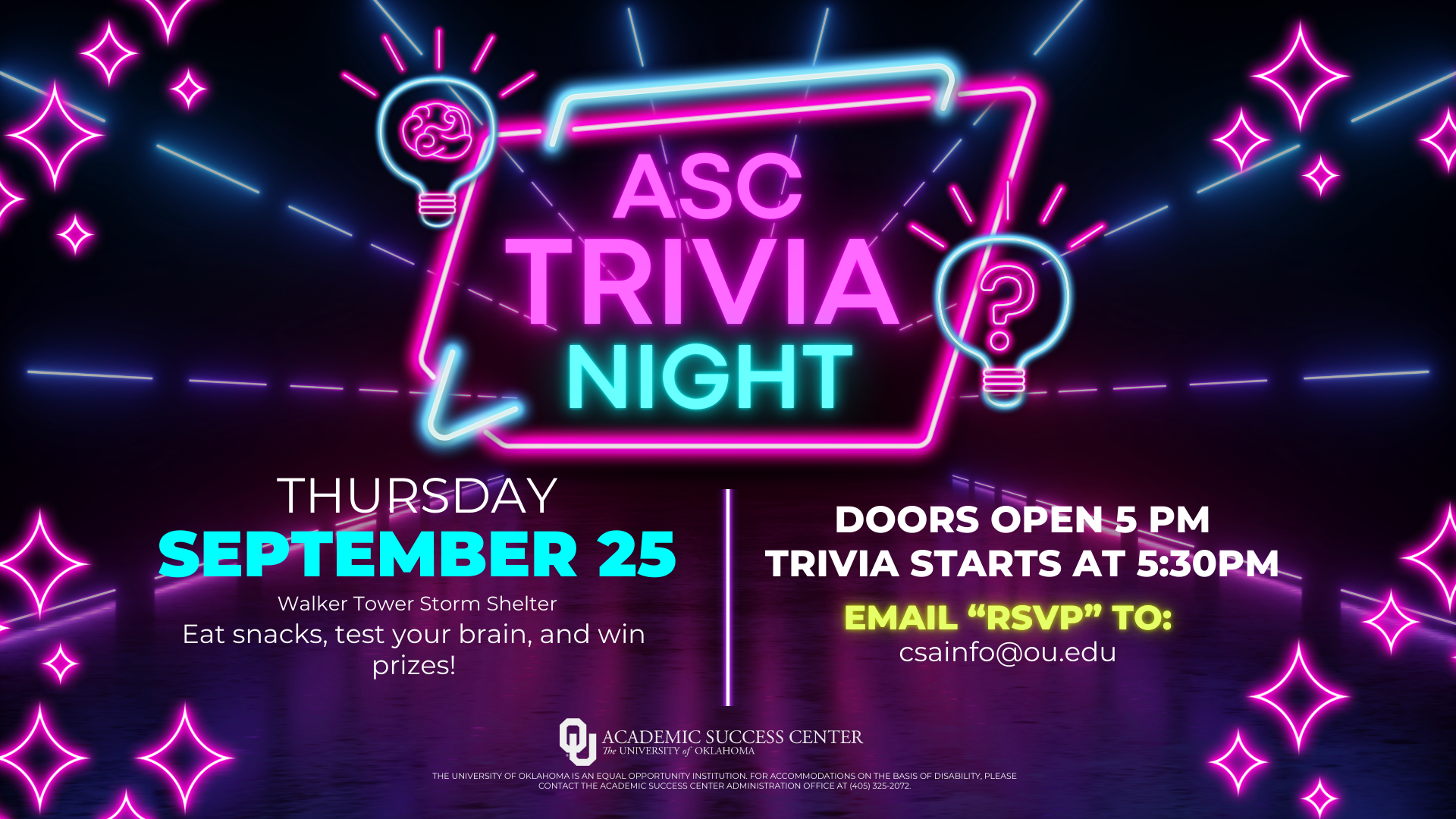 Flyer for ASC Trivia Night.