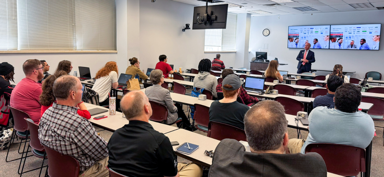 OUPI Class listening to the guest speaker.