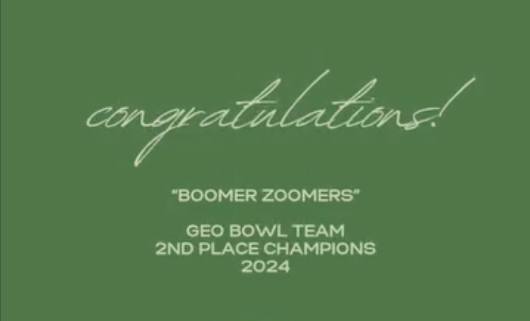 congratulations "boomer zoomers" Geo Bowl Team, 2nd place champions 2024.