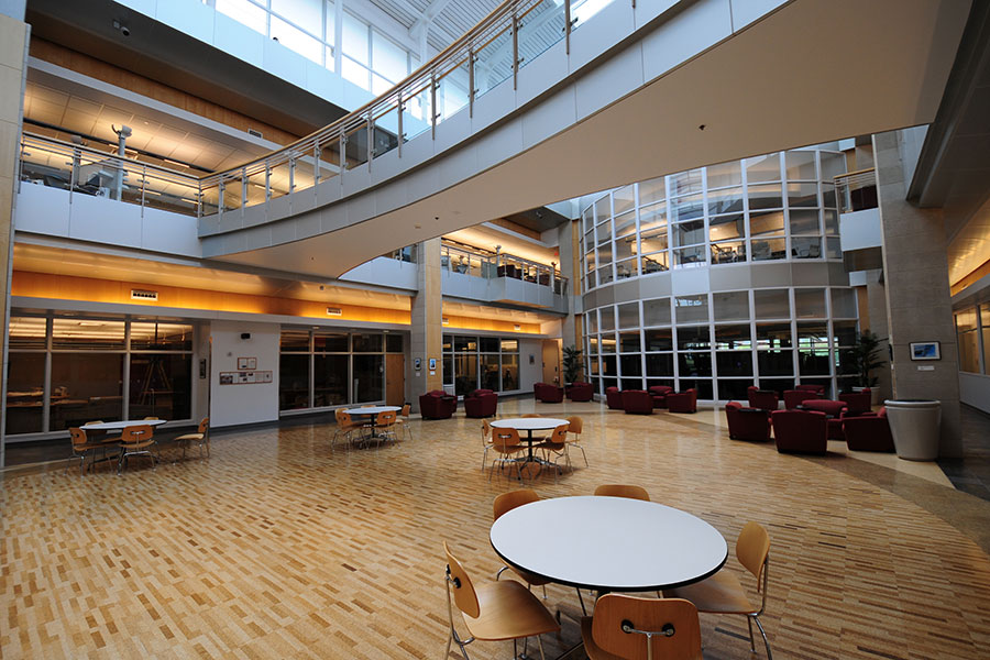 Interior walkway in Stephenson Research Center