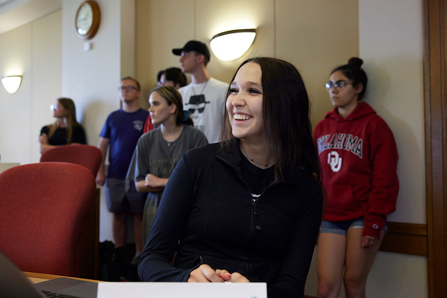 Several students in the classroom.