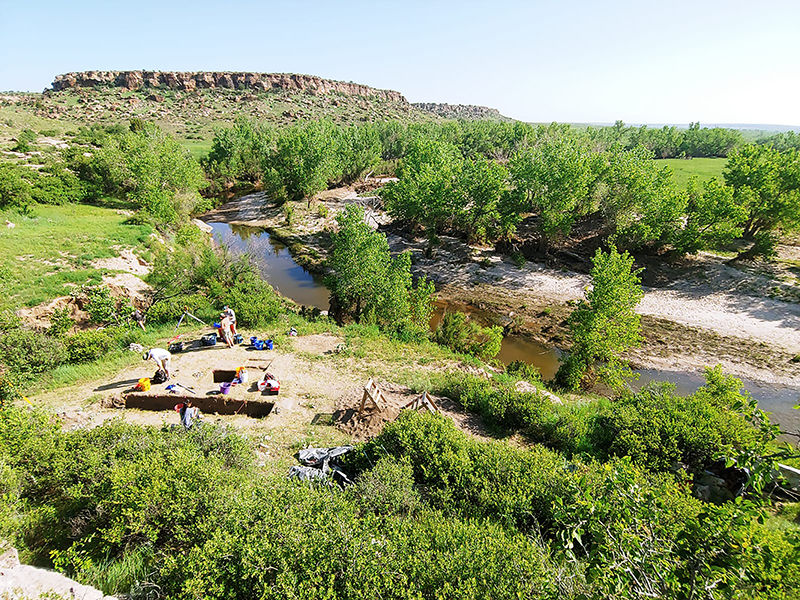 Archaeological fieldwork at Black Mesa, Oklahoma.