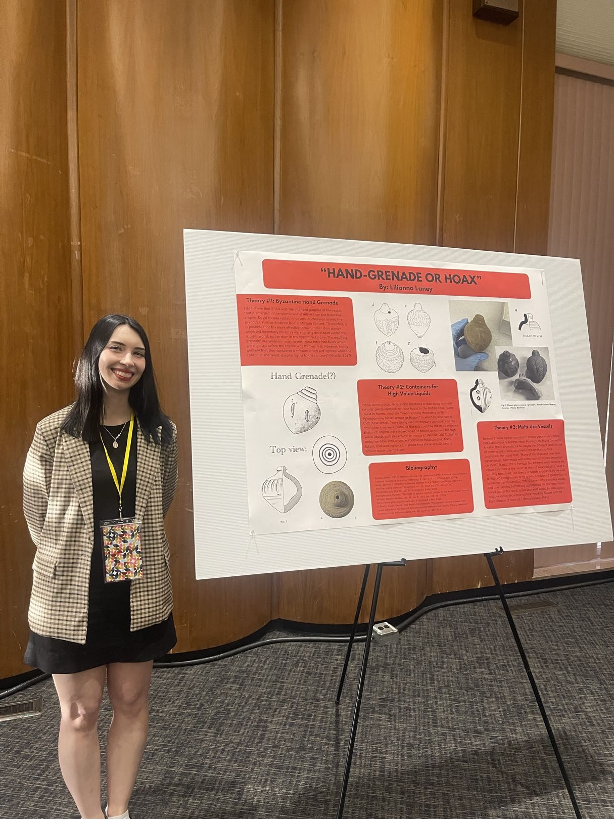 Student presenting poster.