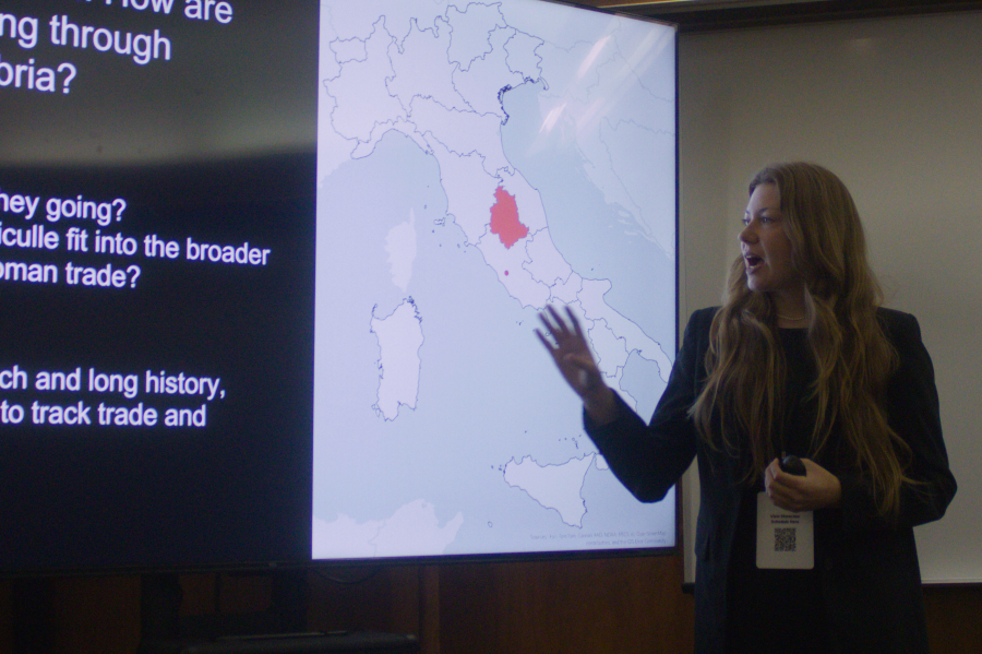 Madeline Woodard presenting