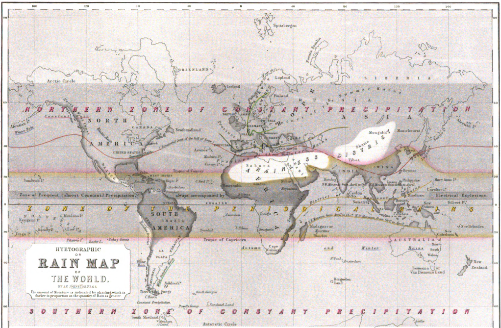 Hyetographic or Rain Map of the World