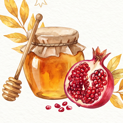 Honey Jar and Pomegranate.
