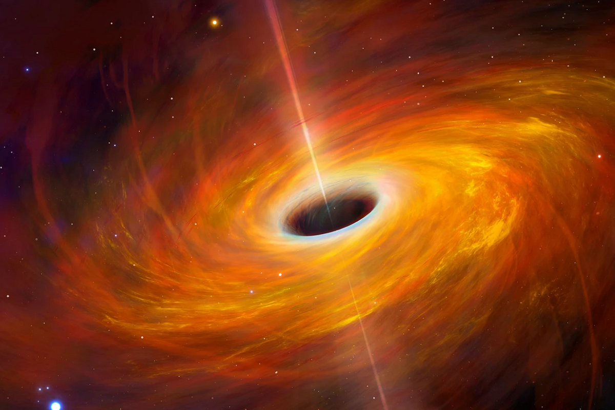 An artist's depiction of a black hole