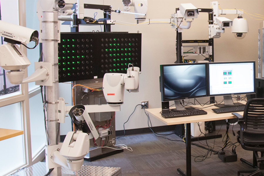 Inside the Intelligent Transportation Lab showing some of the equipment used.