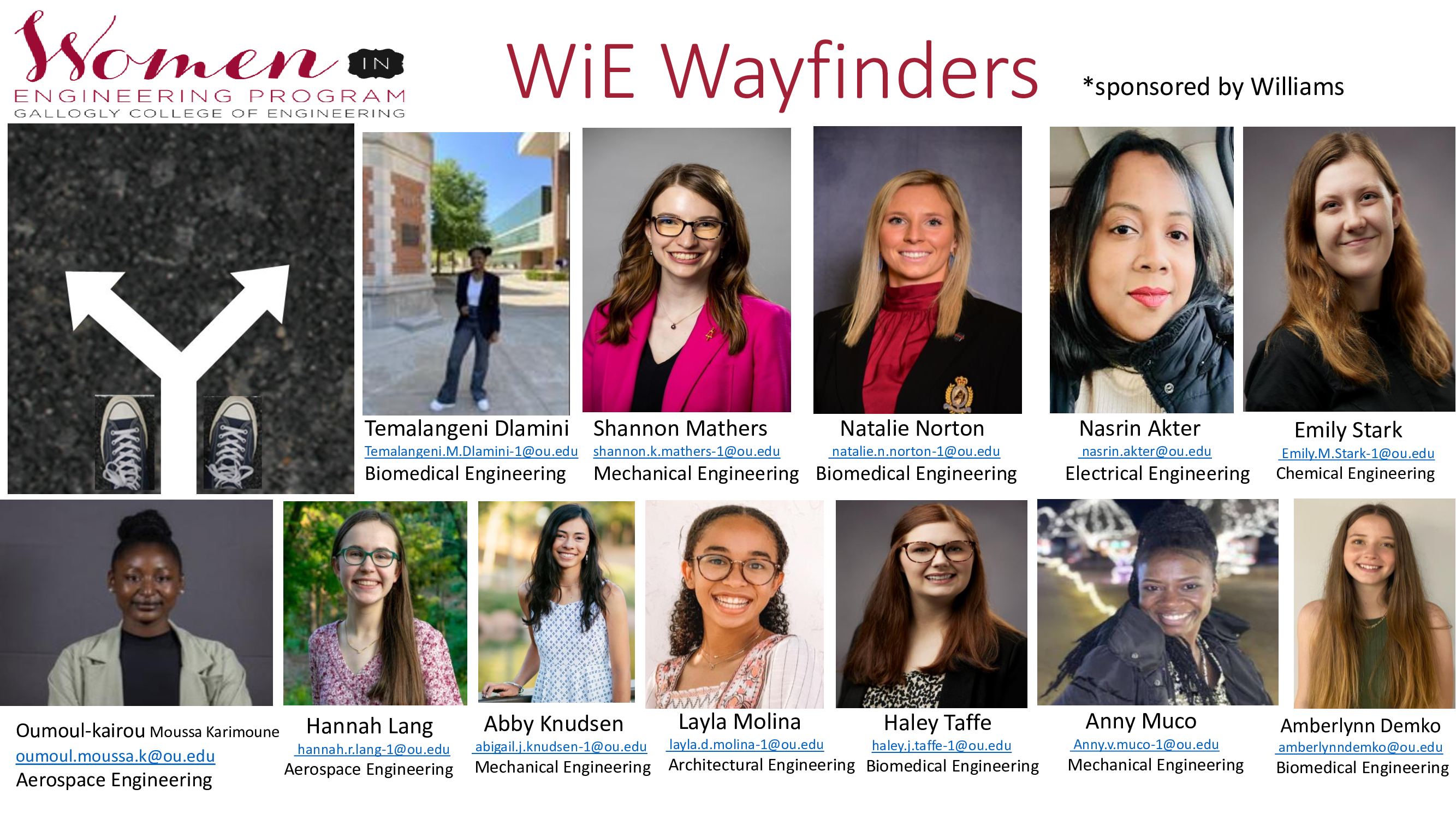 The picture of current OU WiE wayfinders