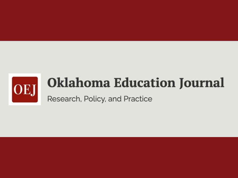 Red background with the words Oklahoma Education Journal