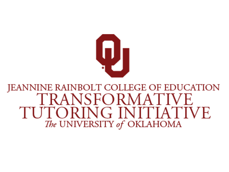 Crimson letters with the words Transformative Tutoring Initiative, The University of Oklahoma