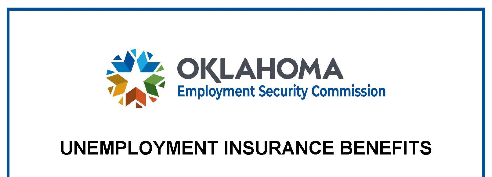 Unemployment Insurance Benefits document header, with OESC logo