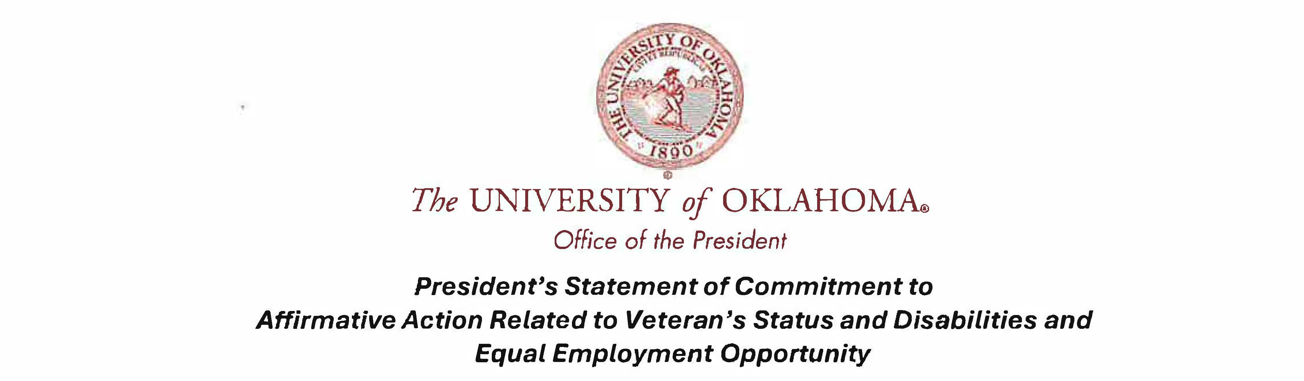 President's Statement of Commitment to Affirmative Action document header, with Seedsower logo