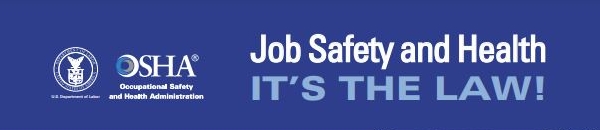 OSHA seal; Job Safety and Health; It's the Law! document header.