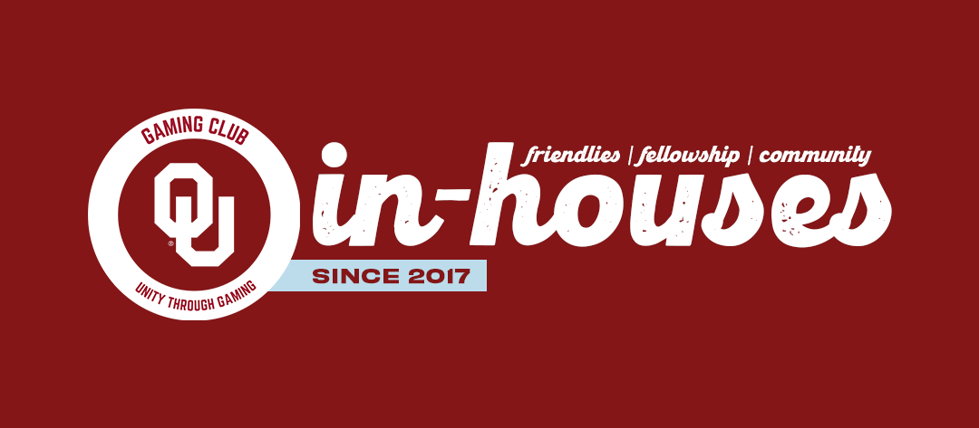 ou gaming club in house event logo focusing on friendles, fellowship, and community since 2017