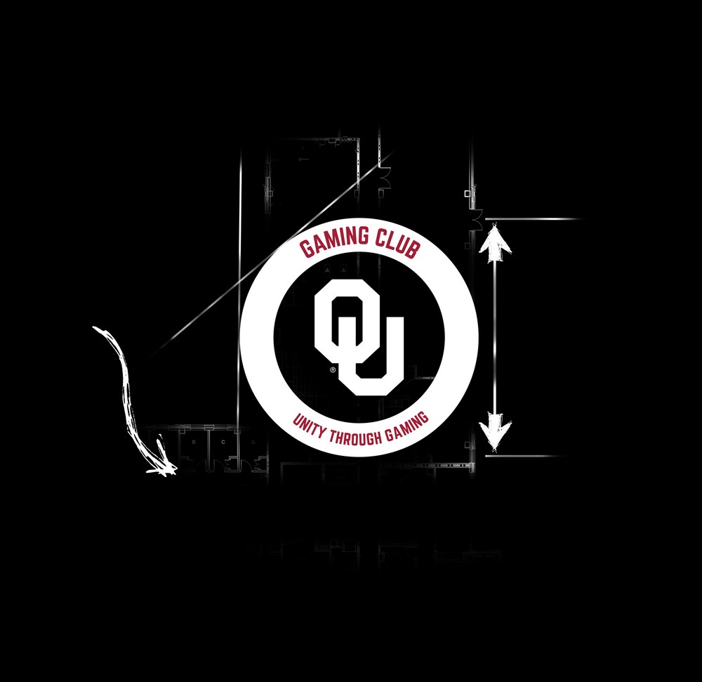 The OU Gaming Club logo with schematic overlay.