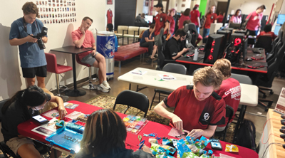 Candid shot of students in the OU Gaming Lounge