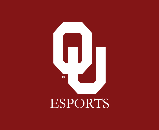 The OU Esports logo on crimson background.