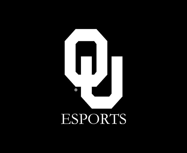 The OU Esports logo on crimson background.