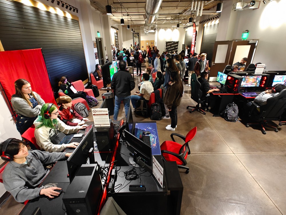 OU esports & gaming venue during operation with people.