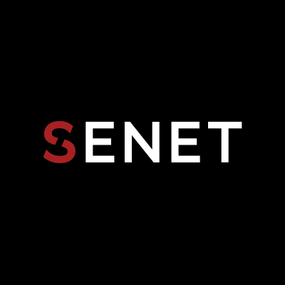 senet cloud lab management logo on black background.