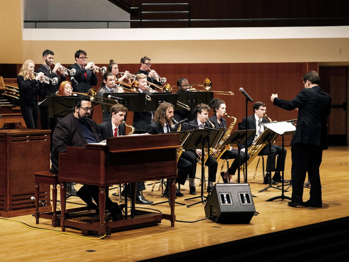 Jazz O performance in Sharp Hall with guest hammond organist.