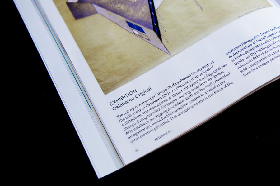 Picture of page highlighting The American School Renegades exhibit in the Metropolis magazine.