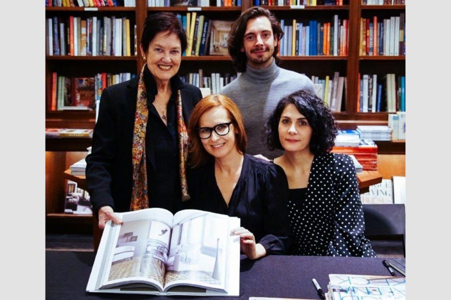 Morgan O’Hara, Magdalena Keck, Dan Howarth, and Tiziana Proietti with a book.