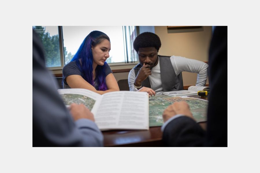 Gibbs College students working on the master plan project.