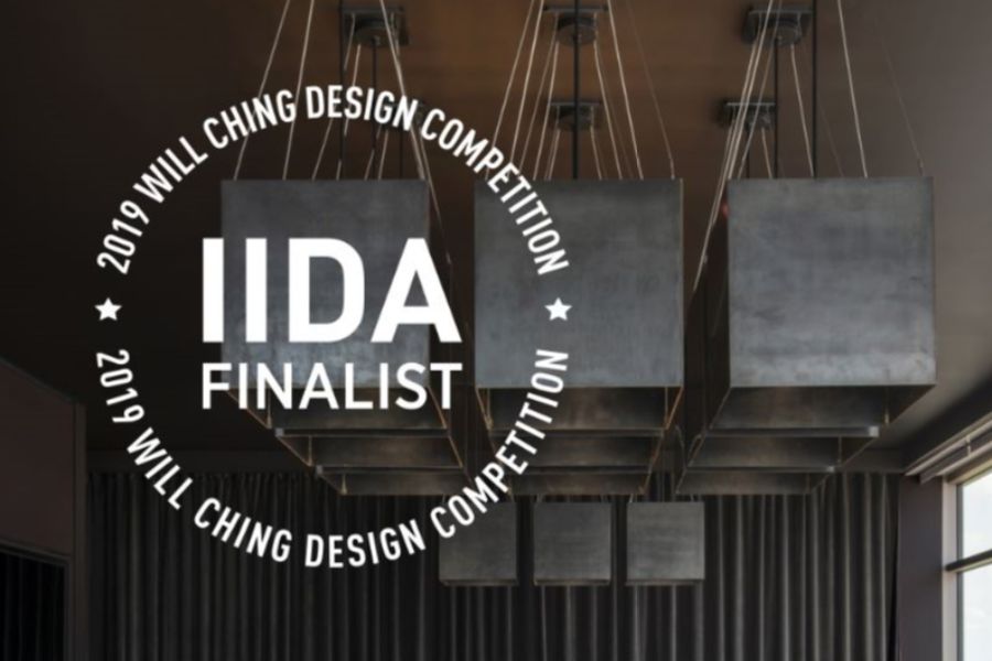 indistrual interior with words over the top saying 2019 2ill ching design competition i i d a finalist