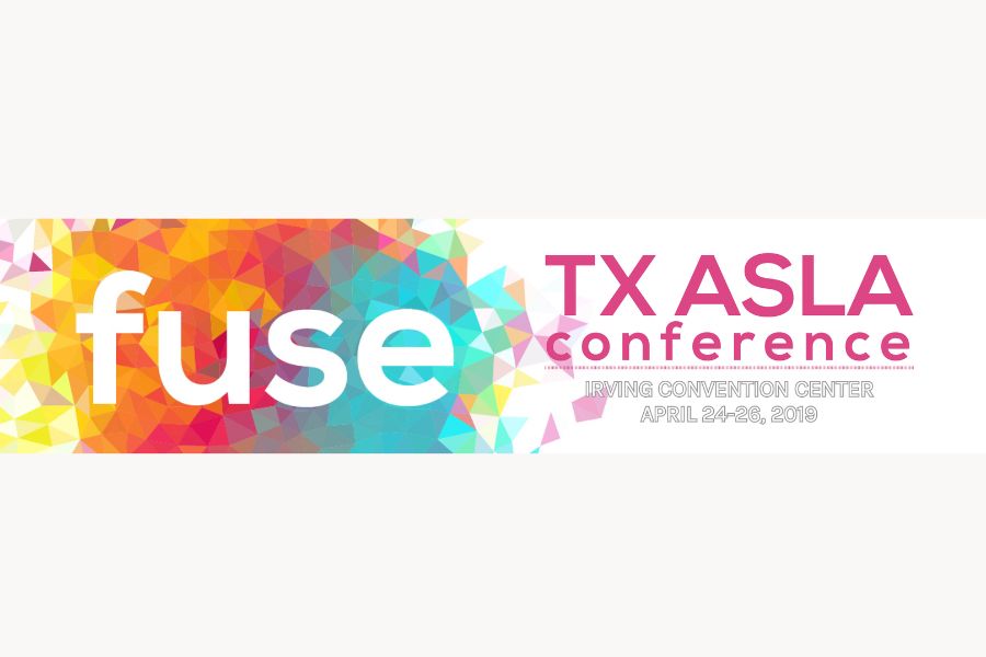 Digital banner stating the words fuse t x a s l a conference irving convention center april 24 through 26 2019