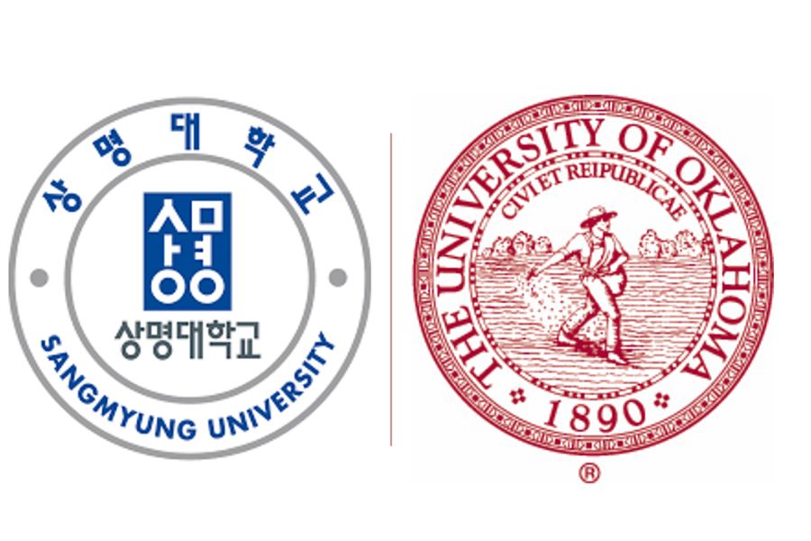 Organizational Seals of Sangmyung University in Seoul, South Korea and University of Oklahoma. 