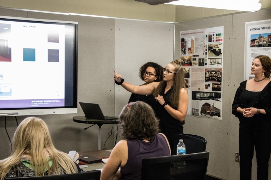 Interior Design students during their presentation.