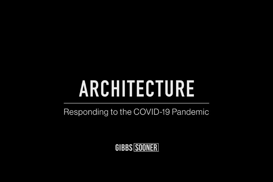 White text on a black background that reads architecture response to the covid 19 pandemic.